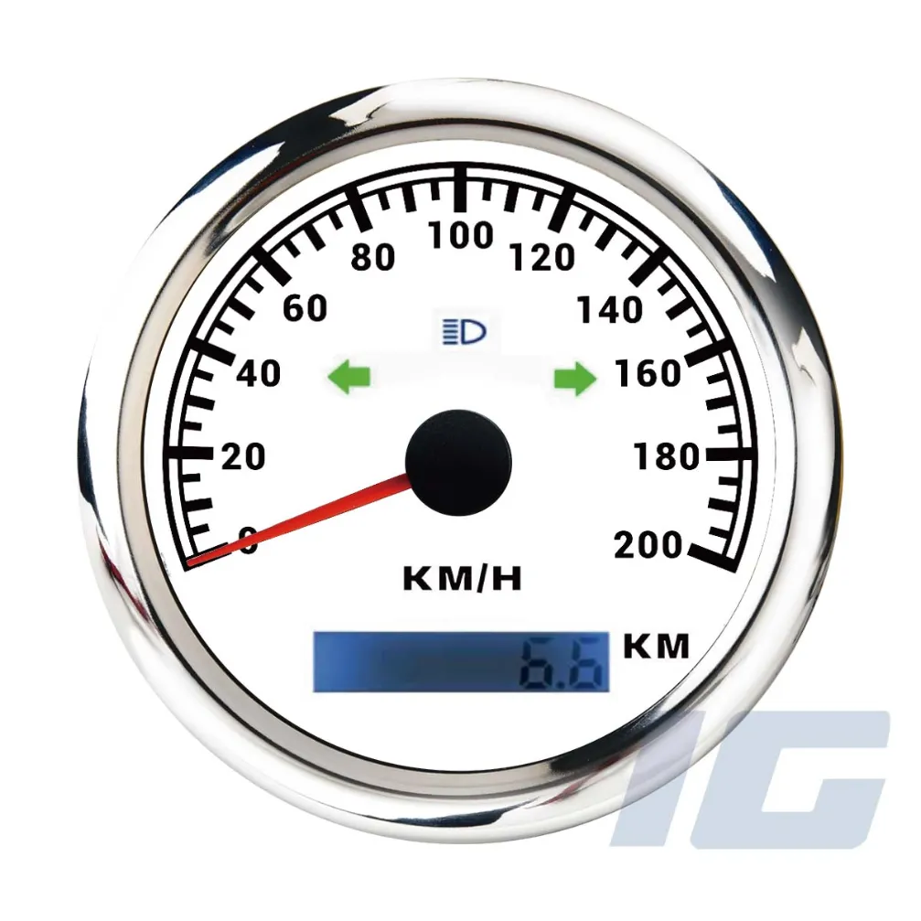 W Pro Series 85mm – GPS Speedometer with Turn (MPH / KMH) / White -